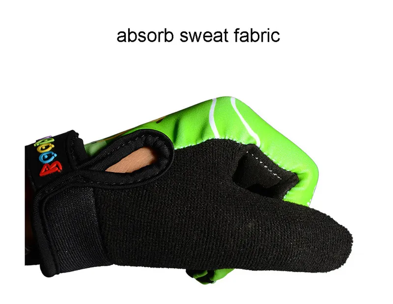 Boodun Kids Cycling Microfiber Gloves for Boy Bike Racing Riding Long Finger Tough Screen 3D Gel Gloves for Sport Wear M L