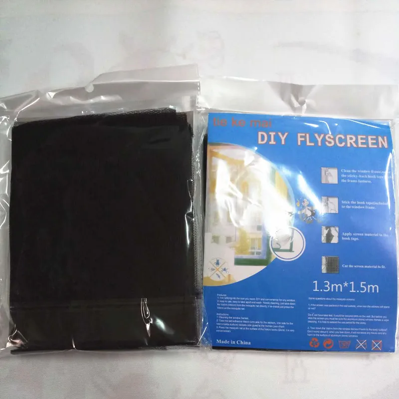 1 шт. DIY Крытая сетка на окно насекомых муха для экрана, двери, окна сетка экран москитные шторы защита для ребенка лето необходимо - Цвет: Black