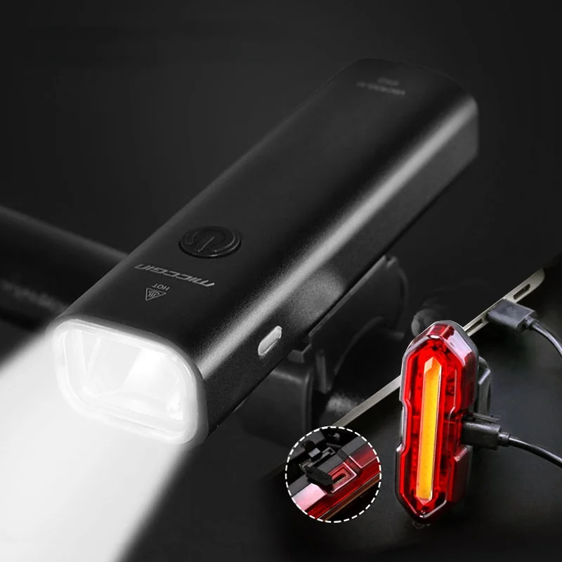 

Bike Light Set LED USB Rechargeable 2000mAh Aluminum Front Rear Rainproof Bicycle Ultralight MTB Lantern Cycling Flashlight