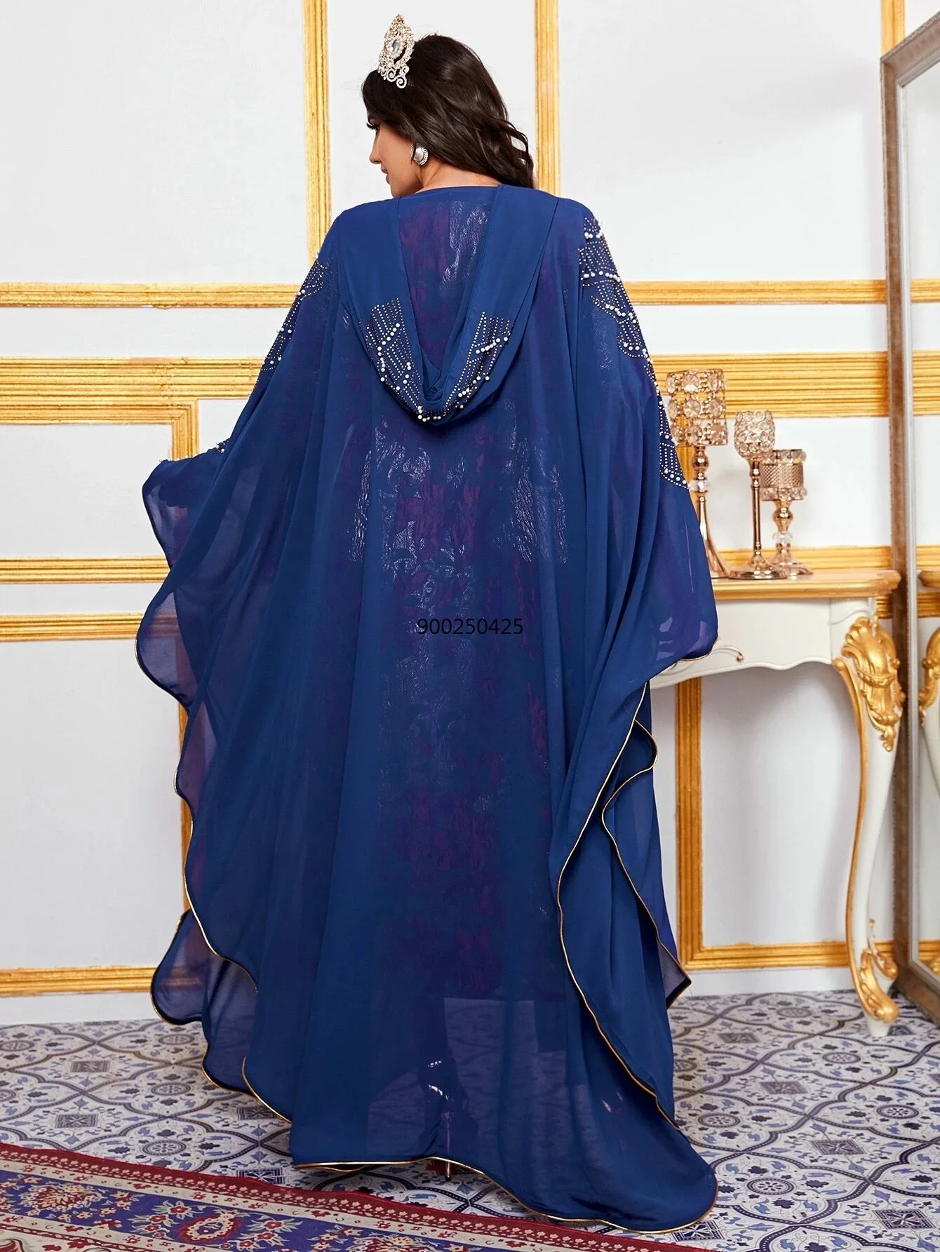 2020 Новый Дубай Ближний Восток Роскошные блесток Стразы Жемчуг рукав летучая мышь