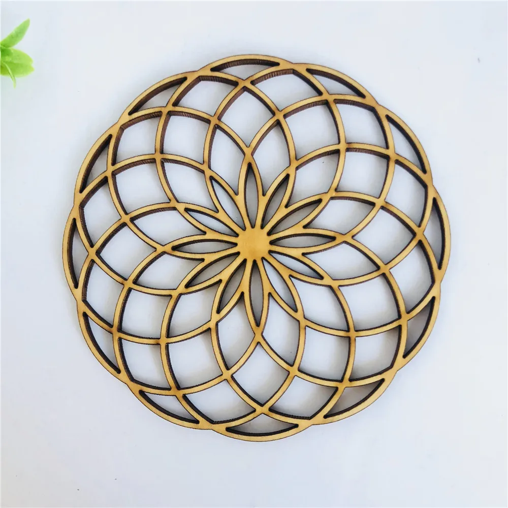 Лазерная вырезка деревянный знак цветок жизни украшения персонализированная