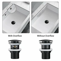 1pc bathroom basin sink pop up drain slotted basin sink tap drain bath overflow hole push button pop up clack waste plug