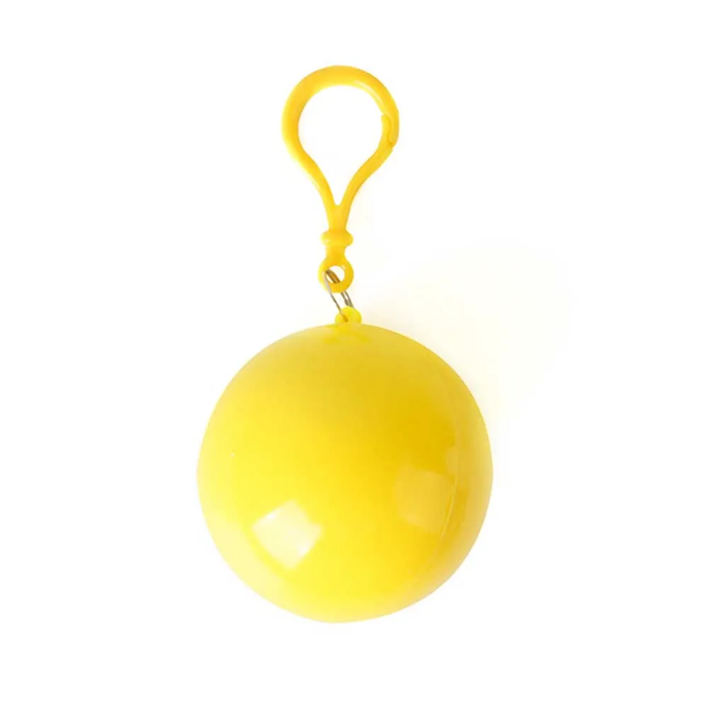 Мужской женский одноразовый портативный складной тонкий плащ дождевик с шариком