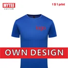 Мужская футболка MYTEE с пользовательским логотипом, быстросохнущая футболка для фитнеса и бега, топ с вышитым логотипом из полиэстера для занятий спортом