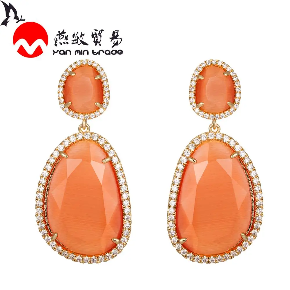 Роскошные серьги 12 цветов геометрической формы современные из стекла K9 с