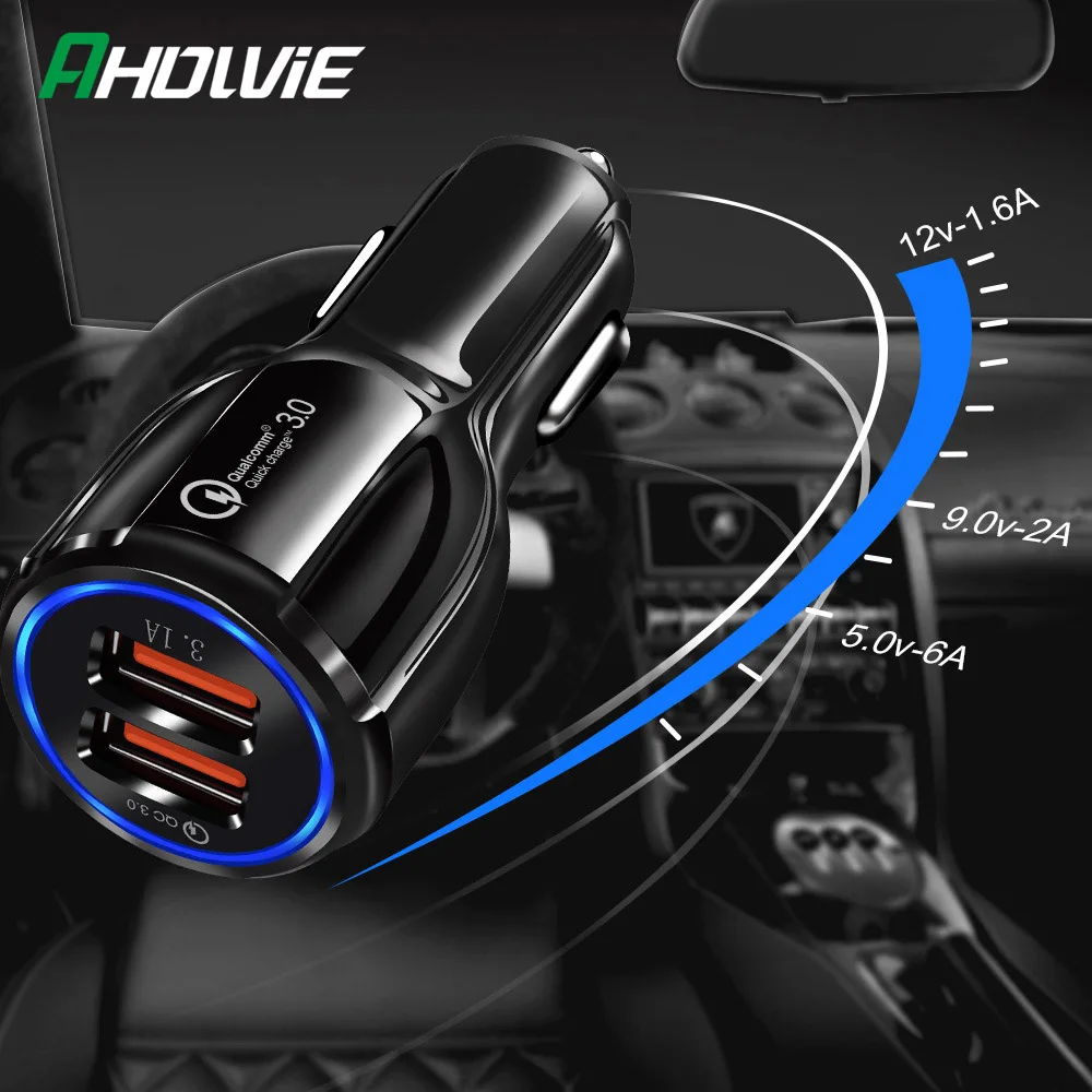 Cargador de inalambrico мобильный телефон USB Coche Carga Rapida быстрое зарядное устройство для автомобиля 3A Быстрая зарядка 3,0 для samsung S8 S9 huawei Xiaomi