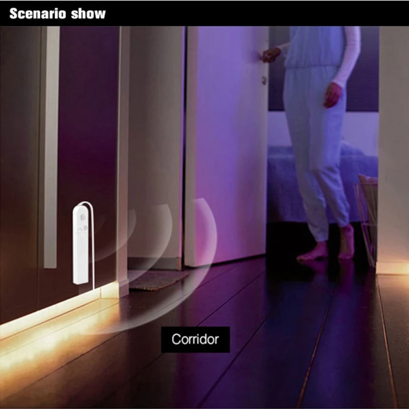 

LED Strip Light Human Body Sensing and Light Control Waterproof led Strip Under Cabinet Kitchen Motion Sensor LED Strip Light