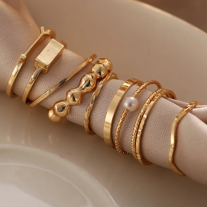 17KM Винтажный серебряный цвет Солнце Луна Звезда набор колец для женщин мужчин