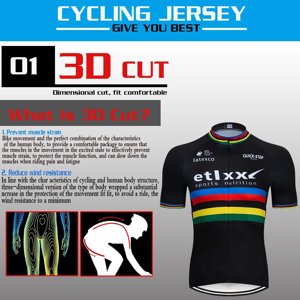 etixxl Cycling team Clothing Bike jersey Quick Dry Mens Bicycle shirts short sleeves pro Cycling Jerseys bike Maillot