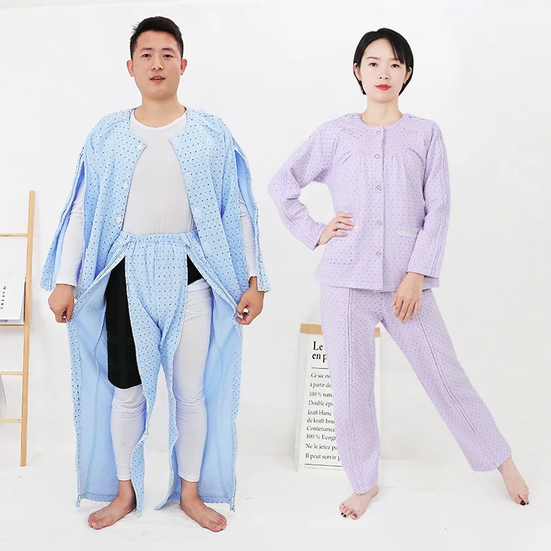 Long Dress And Trousers With Zipper Nursing Suit For Infusion Check/ Acupuncture/ Moxibustion Convenient Spring/Autumn Care