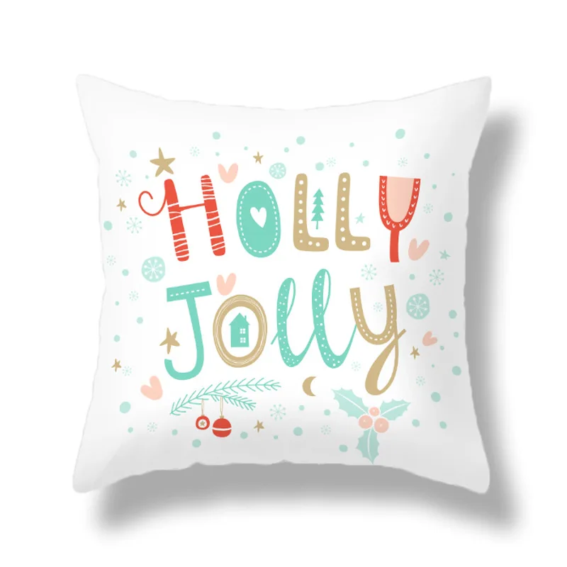 

Merry Christmas Throw Pillow Case Cushion Covers for Home Sofa Chair Decorative Pillowcases