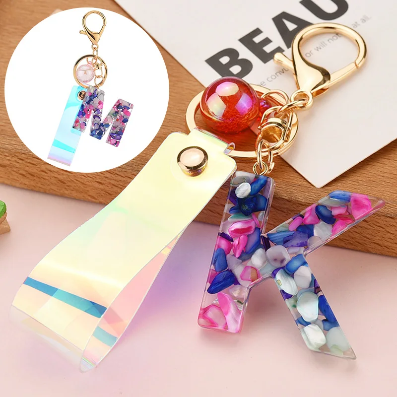 Из смолы АБС ручная работа A Z английские буквы Роскошный брелок градиент в виде