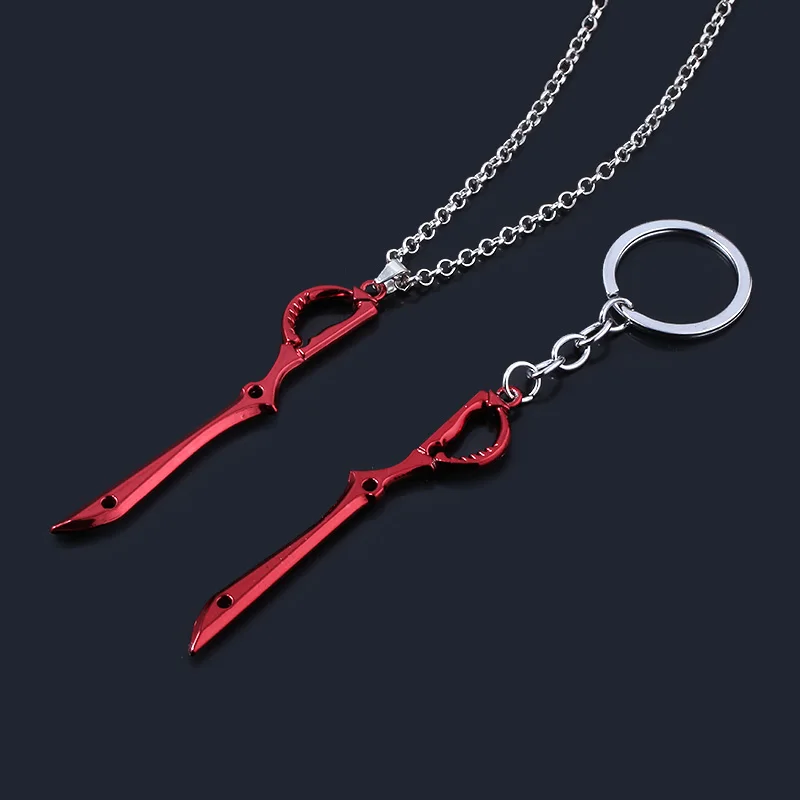 Anime KILL la KILL Keychain Matoi Ryuuko Scissor Blade Key Chain Red Weapon Model Pendant Keyring for Women Men Cosplay Jewelry