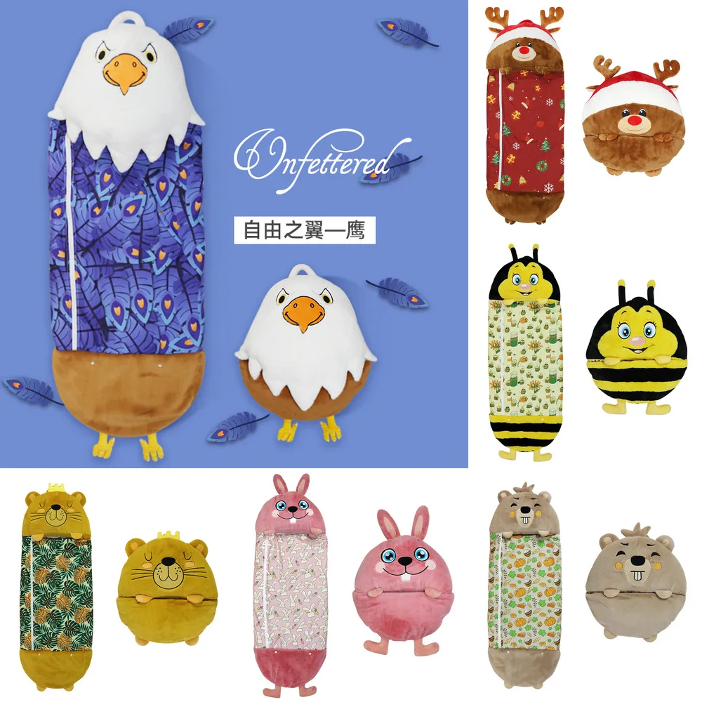 

1 шт. Новое Детское мультяшное одеяло, толстое покрывало на кровать, детский спальный мешок, теплая мягкая подушка для ленивых игр, реальные ...