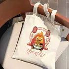 Женская Холщовая Сумка на плечо My Neighbor Totoro, с аниме-принтом, многоразовая