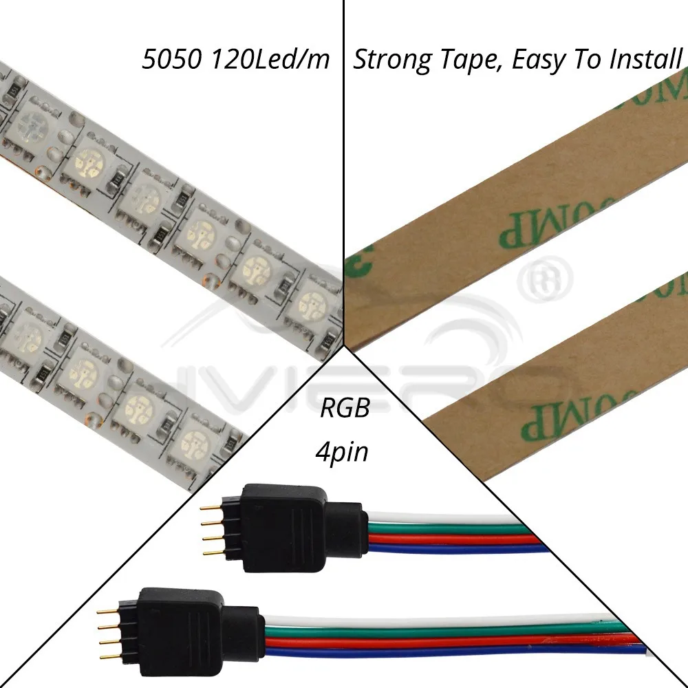 Светодиодная лента RGB водонепроницаемая 5050 5 м 600LED Домашний Светильник гибкая