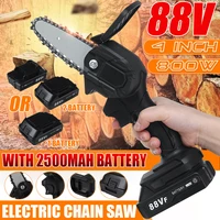 88v 800w electric chain saw lithium battery mini pruning one handed garden tool with chain saws rechargeable woodworking tool