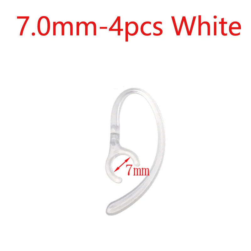 7.0mm-4pcs White 2 шт./4 шт., зажим для наушников, крючок для наушников, крючок для наушников, вешалка для Bluetooth гарнитуры, 6,0 мм, 7,0 мм, 8,0 мм, 9,0 мм - Цвет: 7.0mm-4pcs White