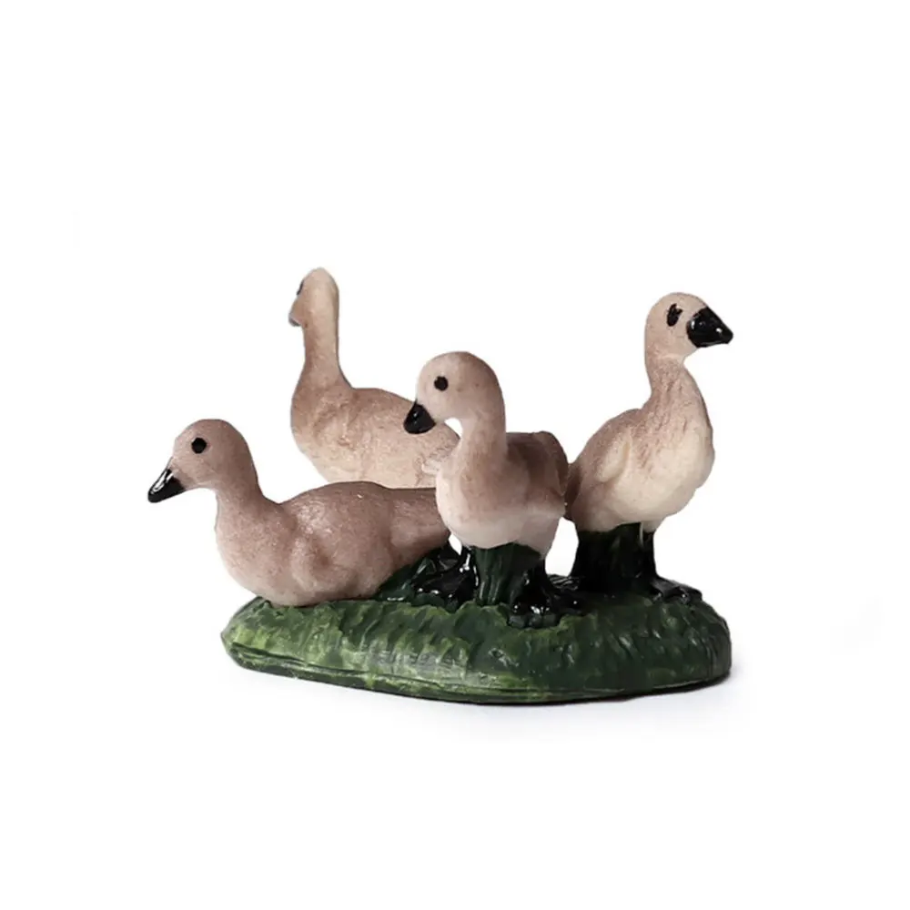

3PCS Simulation Geese Models Animal Decor Goose Family Craft Room Arrangement Desktop Ornament