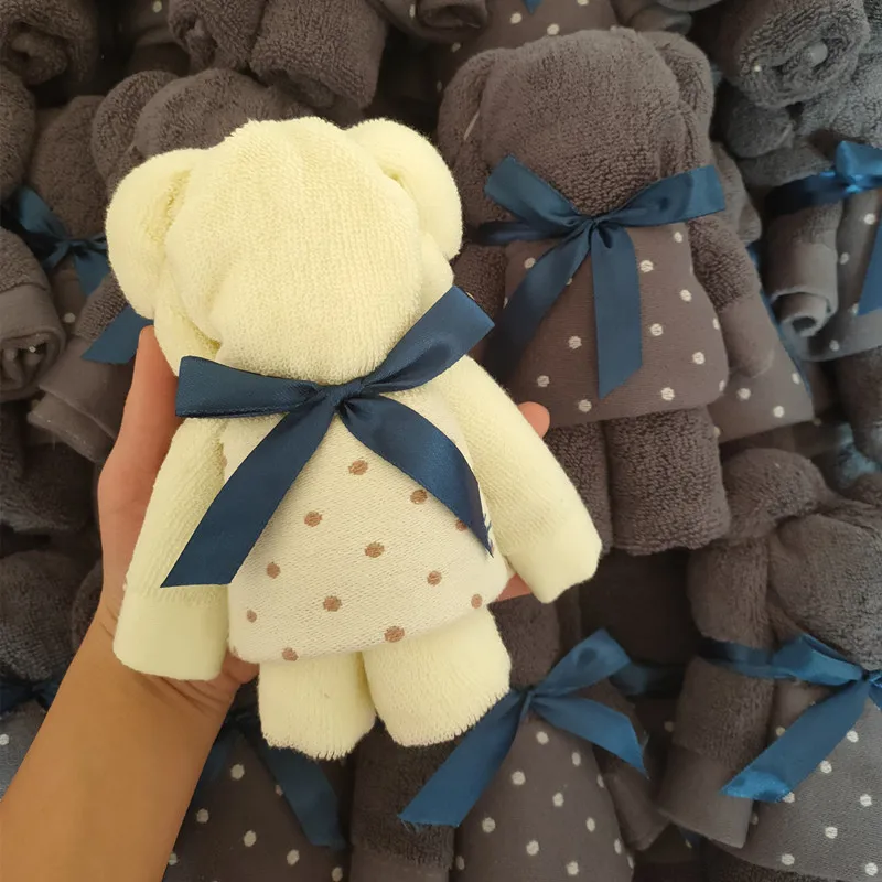 

Bear Shape Coral Fleece Face Towel Soft Absorbent Holiday Wedding Gift Towel