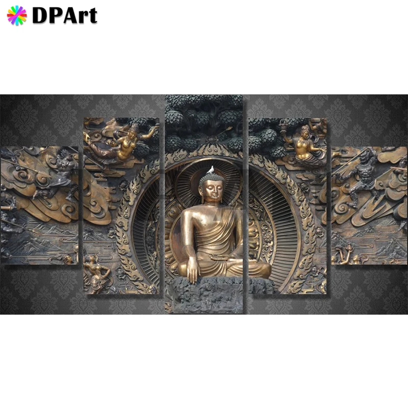 Алмазная живопись полноразмерная/круглая вышивка Будда религия носороги 5D