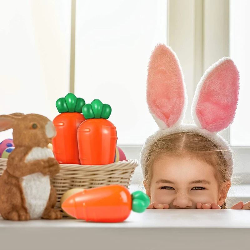 12 шт. в упаковке Пластик морковь контейнеры для сюрприз пасхальные игрушки
