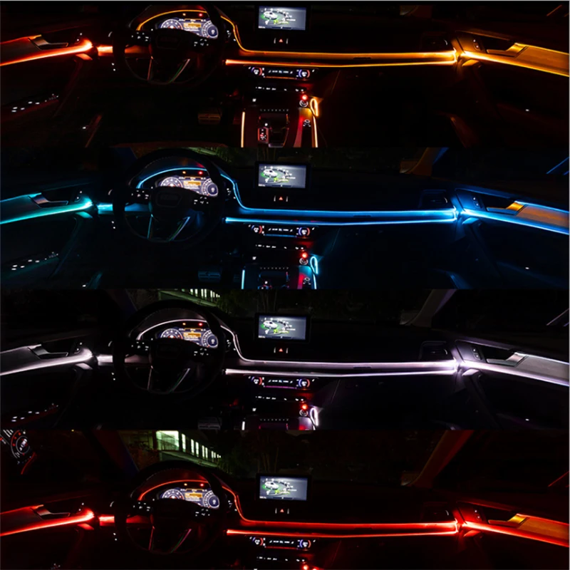 10 в 1 RGB светодиодный светильник с 8 м для стайлинга автомобиля декоративные