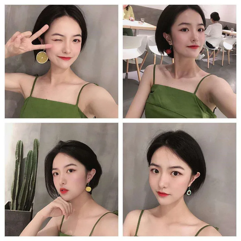 Летние маленькие милые висячие серьги в виде фруктов для девушек женщин