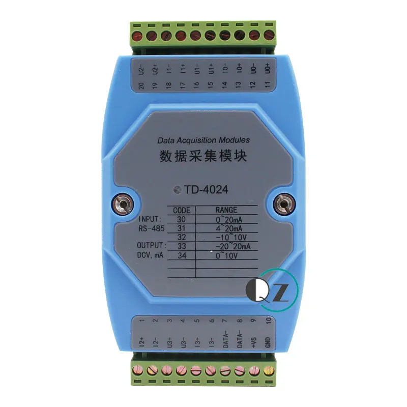 Аналоговый выходной модуль 4-20 мА 4-канальный напряжение тока AO RS485 Modbus сбора