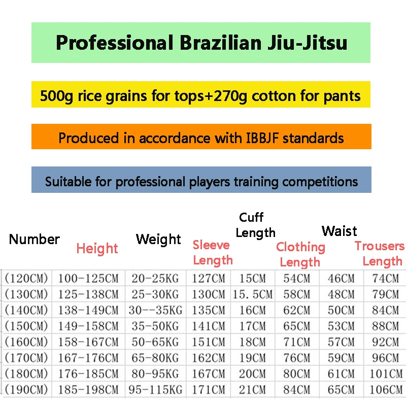 

Brazilian Jiu Jitsu Judo Gi Uniform BJJ GI Training Competition Children Adult Board Jiu-Jitsu Clothes Cotton wear-resistant