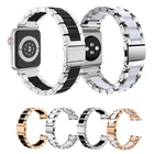 Ремешок из нержавеющей стали и керамики для apple watch band 45 мм 41 мм 44 мм 40 мм 42 мм 38 мм, браслет для iwatch series SE765432