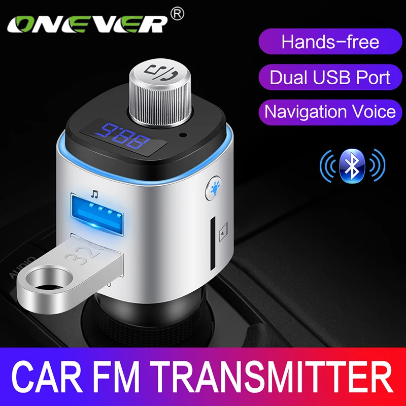 Onever QC3.0 быстрое зарядное устройство беспроводной Bluetooth fm-передатчик модулятор Автомобильный Радио адаптер MP3 плеер двойной USB с окружающим светильник