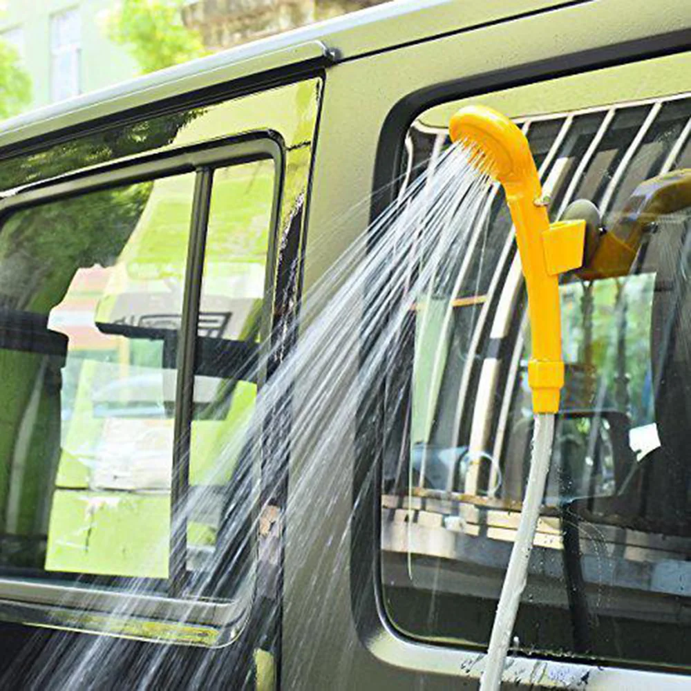 

Portable Car Shower Washing Tool 12V Car Wash Pumps Water from Bucket Into Steady, Gentle Shower Stream for Camping Traveling