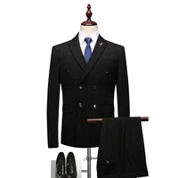 fashion designs burgundy mens suit 3 pieces slim fit wedding suits for men luxury blazer groom tuxedo jacket pants vest set