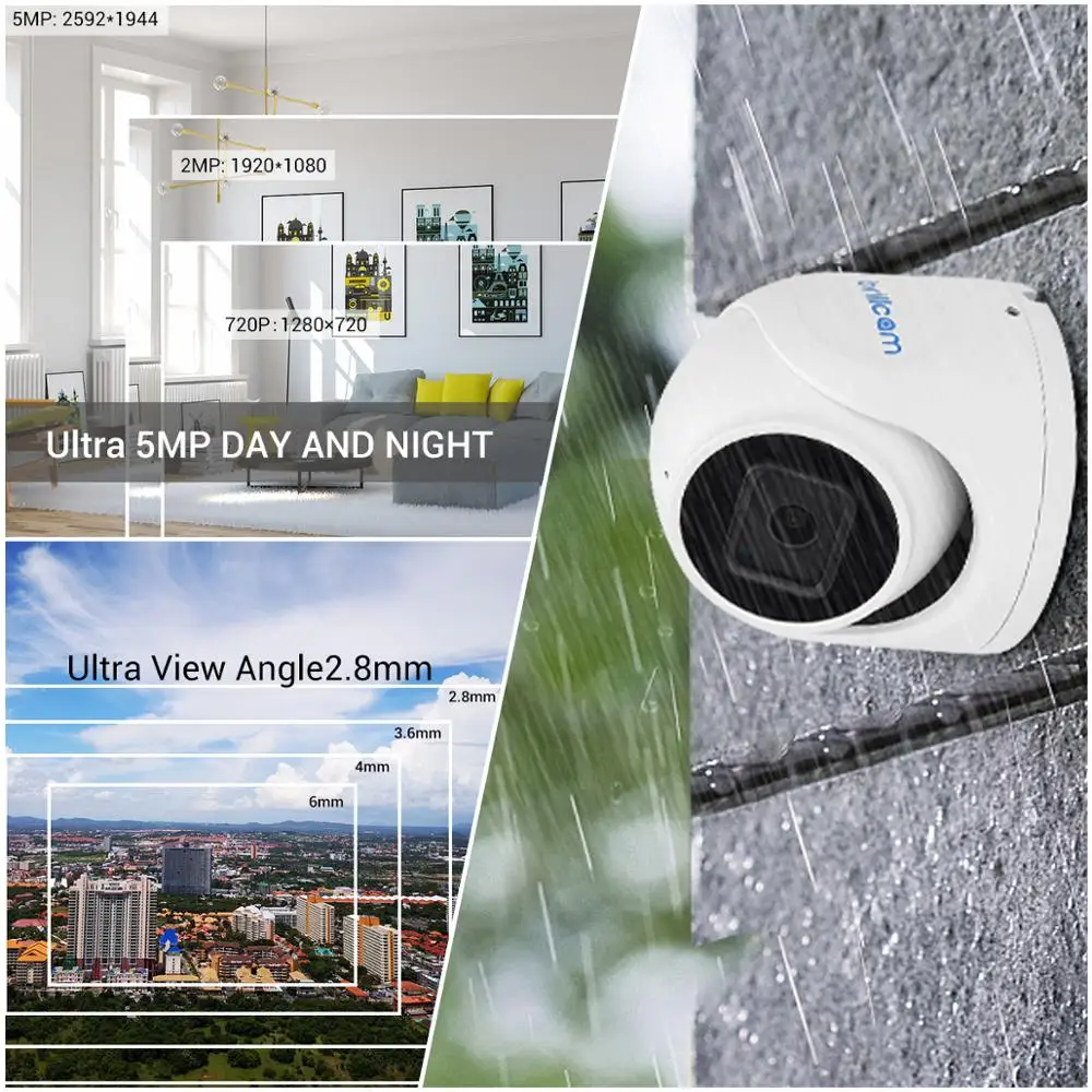 IP камера Brillcam 5 Мп UHD POE с микрофоном и поддержкой SD|Камеры видеонаблюдения| |