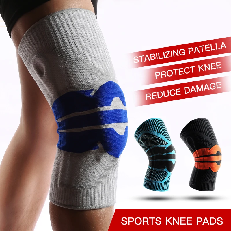 

Kyncilor Volleyball Silicon Kneepads Men Women Elastic Patella Brace Knee Support Joint Pain Gear Protector Fitness Tennis