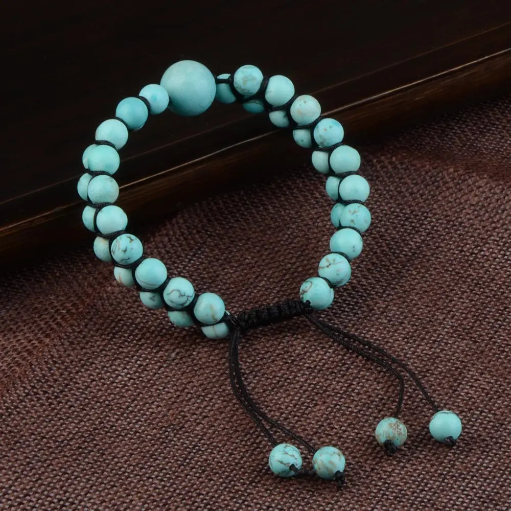  Natural Stone Bracelet Black Agate Tiger Eyes Handmade Braided Adjustable Double Layer Bracelets For Men Women Jewelry | Украшения и