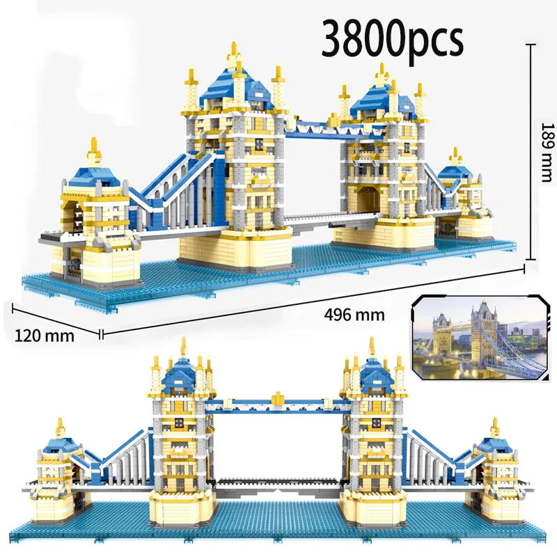 

World's Famous Architecture Urban Street View Taj Mahal Louvre Pyramid Big Ben London Building Blocks Bricks Kids Toy Gift