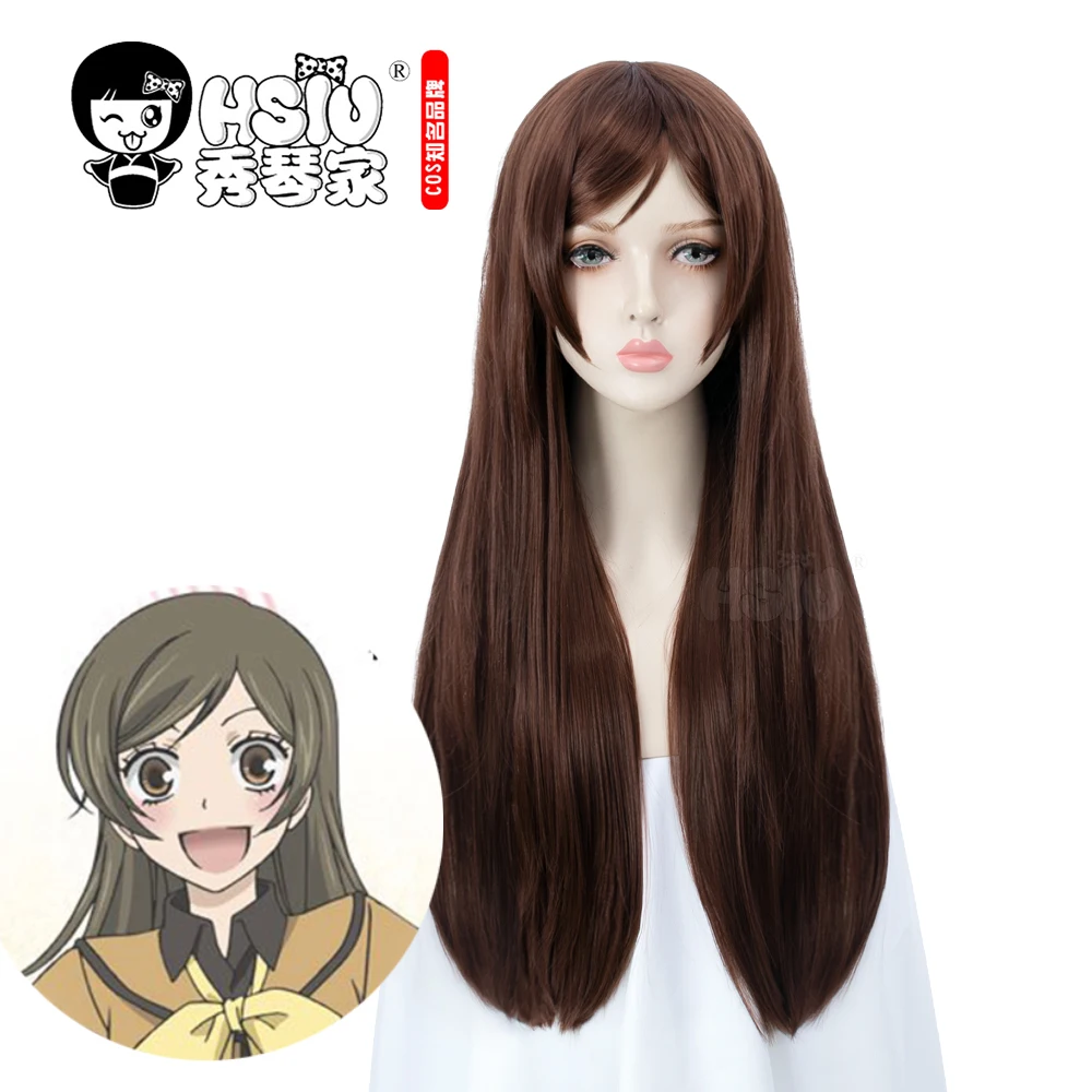 Парик для косплея HSIU из аниме KamisamaLove Kiss Momozono Nanami коричневый длинный прямой