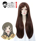 Парик для косплея HSIU из аниме KamisamaLove Kiss Momozono Nanami, коричневый длинный прямой Повседневный милый парик