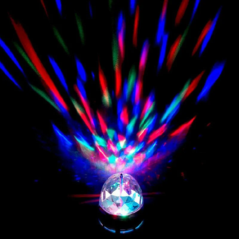 Обновленный E27 3 Вт Хрустальный сценический светильник RGB светодиодный лампочка Лазерная Снежинка проектор Авто Вращающаяся лампа вечерние праздничные танцевальные лампочка для дискотеки