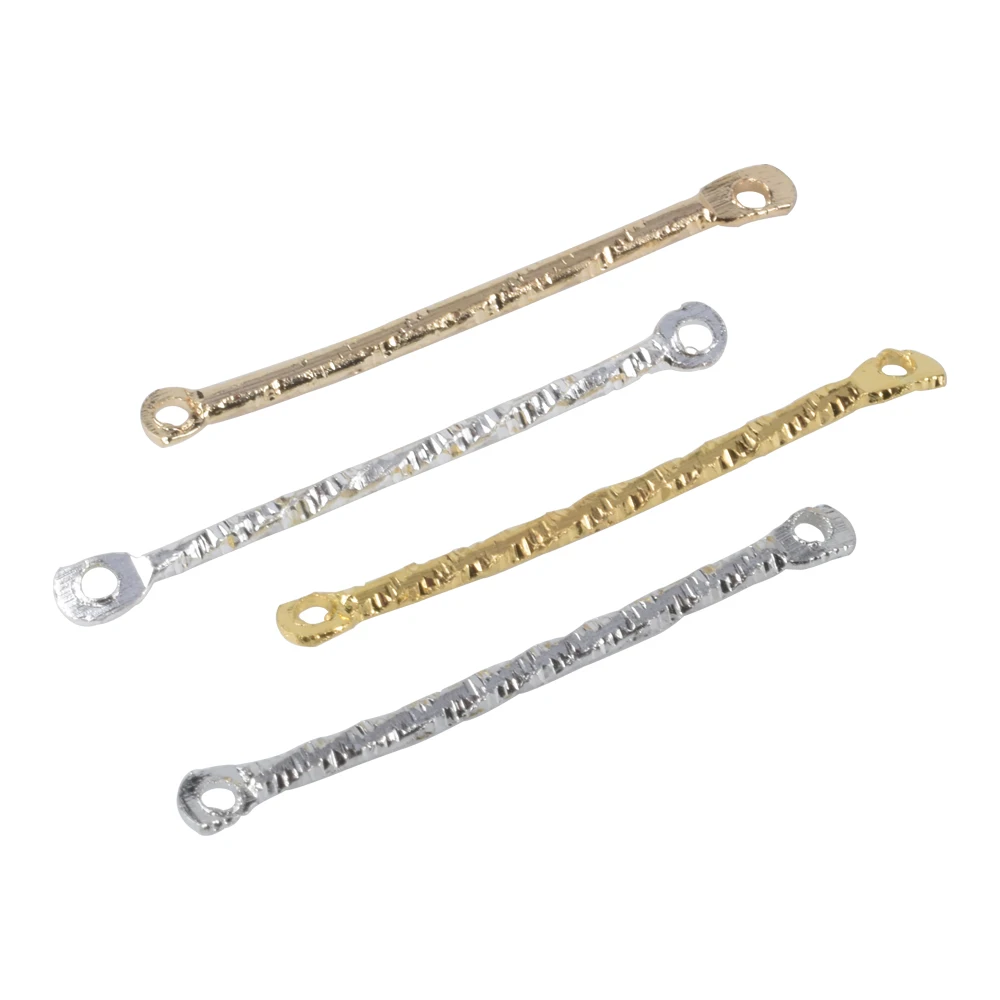 

50Pcs/Lot Double Eye Spiral Connector Headpins Charms Bails Embossing Thread Beading Head Pins For Jewelry Making Supplies