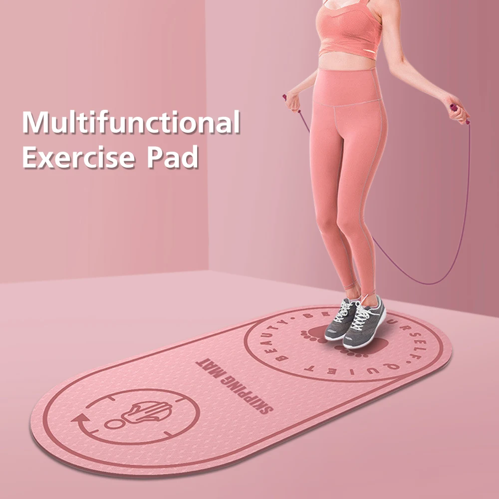 Коврик для занятий йогой утолщенный звукопоглощающий мат упражнений 6 мм/8 мм