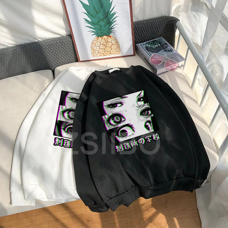 

Prison School Sad Japanese Girl Eyes Tops women Anime Comic Loli casual Streetwear Fashion Harajuku Manga fun women Sweatshirt