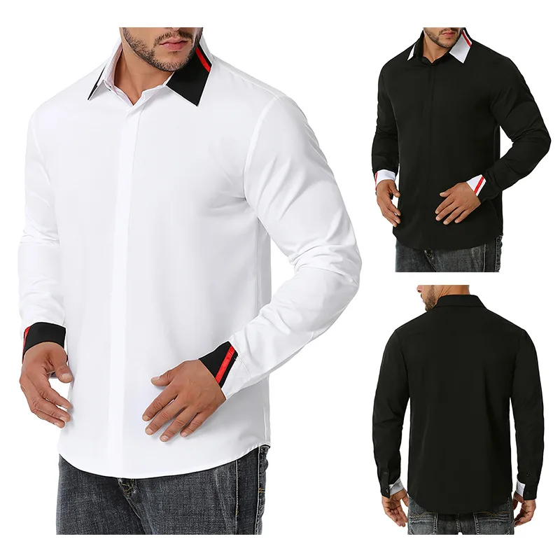 

Men's Matching Colour Business Style Long Sleeve Shirt