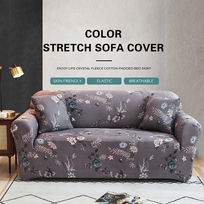 

Stretch Sofa Cover Printed Floral Couch Cover Slipcover Washable Furniture Protection Case Living Room Home Decoration