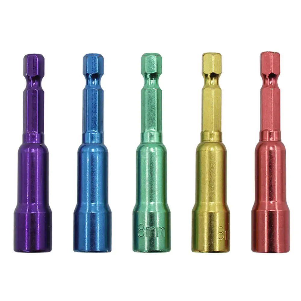 5pcs ручные инструменты красочные адаптер гнезд комплекты с шестигранной головкой