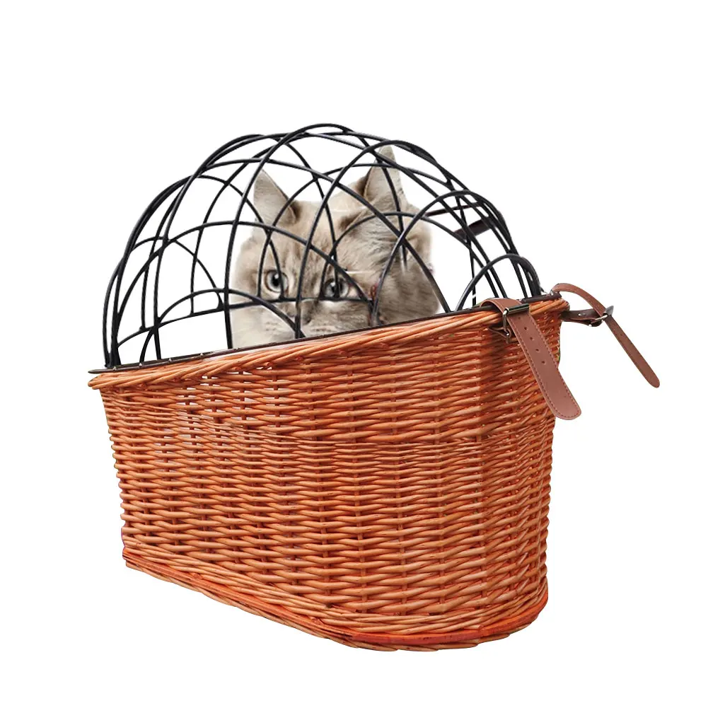 

Dog Bike Basket Rear Mount Willow Bicycle Basket for Cats Dogs up to 25lbs