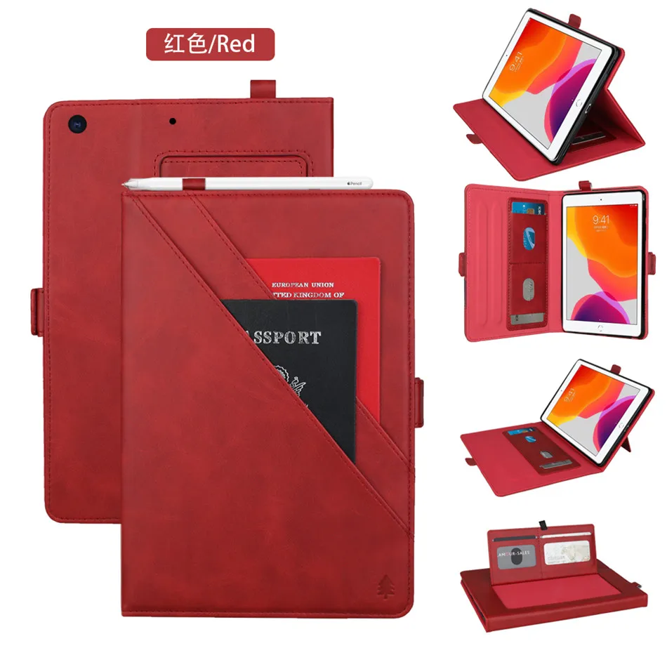 Для iPad 10,2 чехол 7th A2198 A2200 A2232 бумажник многофункциональный регулировки Стенд Кожаный Чехол Съемный слот для карт чехлы-флип+ подарок