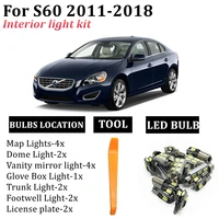 22x canbus led interior light reading bulbs kit fit for volvo s60 2011 2015 2016 2017 2018 y20 134 cargo courtesy license lamp